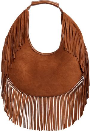 Urban Expression Fringe Faux Suede Hobo Bag in Cognac at Nordstrom Rack