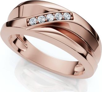 Pompeii3 Mens Diamond Wedding Ring Lab Grown 10k Gold