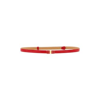 Elisabetta Franchi Cintur&oacute;n Lucida con Hebilla de Logo - Accessories - Mujer - Rojo - 2XS