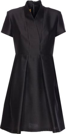 Curve Mini-jurk met korte mouwen en logodetail - Zwart