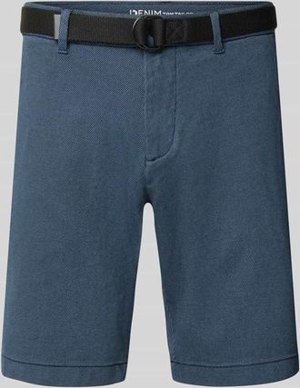 Tom Tailor Denim Regular Fit Chinoshorts aus Baumwoll-Mix in Marine, Gr&ouml;&szlig;e XXL