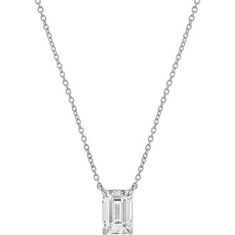 LuvMyJewelry Emerald Elegance 14K Gold Lab Grown Diamond Necklace - 1.50 ct in 14K White Gold at Nordstrom