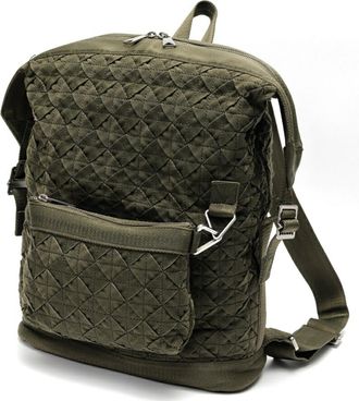 Bottega Veneta Khaki Nylon Backpack (Pre-Owned)
