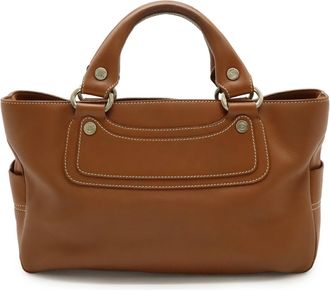 Celine Brown Leather Handbag Tote Bag (Pre-Owned)