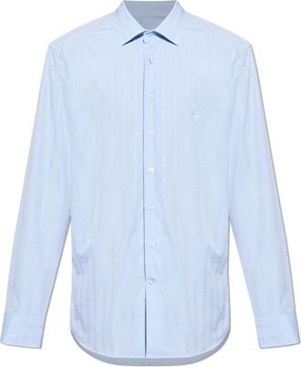 Etro Gestreept overhemd - Heren - Zakelijke Overhemden - Blauw - 2XL - Katoen - Overhemden