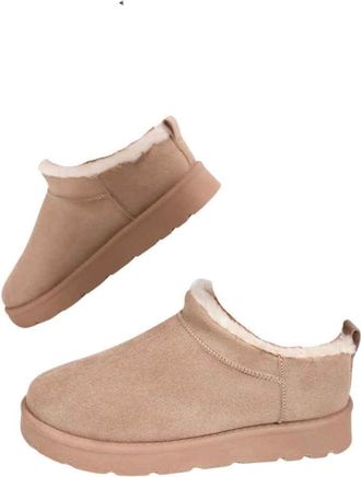 Ikrush Faux Suede Fluffy Lined Ankle Bootscasual Low Ankle Regular casual