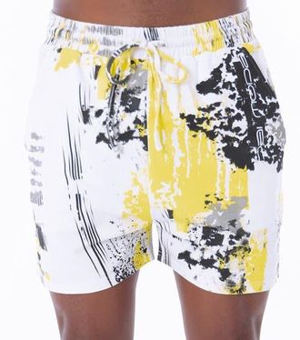 Dai Moda Unity print Pull On Shorts in White at Nordstrom, Size Xx-Large