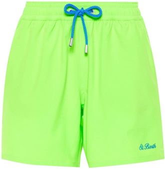 MC2 Saint Barth logo-embroidered swim shorts - men - Recycled Polyester/Polyamide/Spandex/Elastane/Spandex/Elastane - S - Green