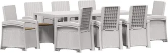 vidaXL Conjunto De Comedor De Jard&iacute;n 9 Uds. Blanco Y Topo Pp Vidaxl