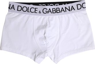 Dolce & Gabbana White Cotton Stretch Regular Boxer Mens Underwear