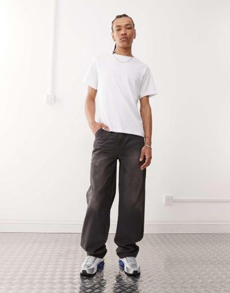 Collusion X011 carpenter jeans in washed black