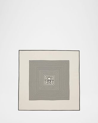 Toteme Centered Monogram Silk Square Scarf
