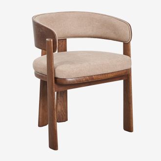 Sklum Pack De 4 Sillas De Comedor Con Reposabrazos Tapizadas Y En Madera De Roble Olea Signature Sklum