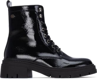 Xti Womens Patent Leather Combat Booties By XTI