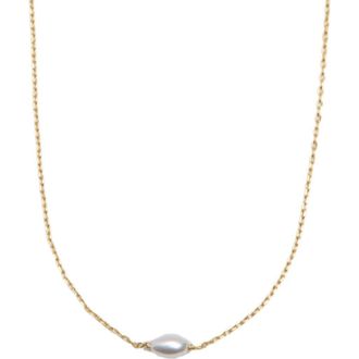 Argento Vivo Faux Rice Pearl Pendant 18K Gold Plate Sterling Silver Necklace at Nordstrom