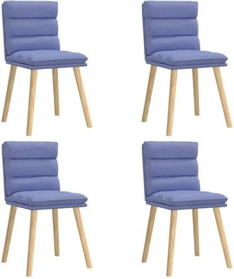vidaXL Sillas De Comedor 4 Uds Tela Azul Jeans Vidaxl