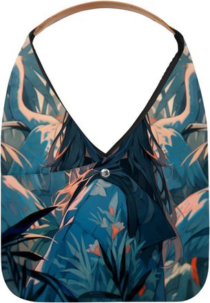 Generic Flamingo Girl Reusable Lightweight Grocery Bags - Foldable Into Compact Pouch, Washable & Sturdy, Multipurpose for Shopping and Travel