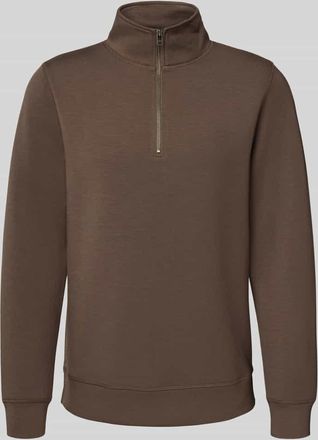 Casual Friday Casual Friday Sweatshirt mit Stehkragen und Reißverschluss Modell Sebastian in Hellbraun, Größe XXXL