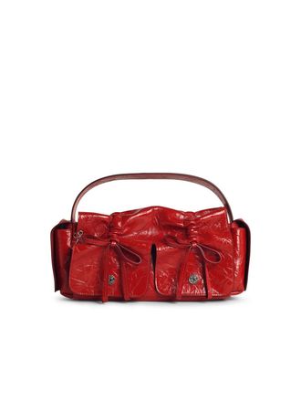 Acne Studios Multipocket Shiny Red Lear Bag