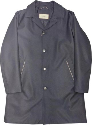 Canali Enkelrijige Jas - Heren - Mantel - Grijs - L - Polyester - Jassen