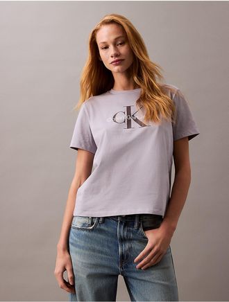Calvin Klein Jeans Calvin Klein Womens Monologo Tee - Purple - L