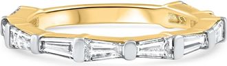 Pompeii3 1 1/5Ct Tapered Baguette Diamond Wedding Ring 14k Gold Lab Grown
