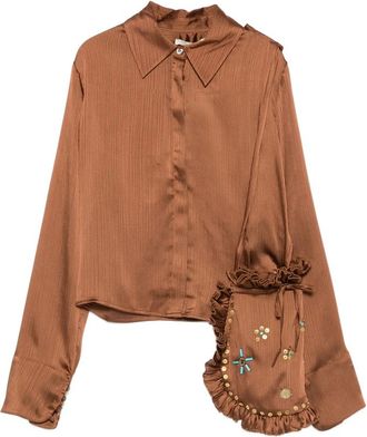 Siedres Pointed-collar Buttoned Blouse