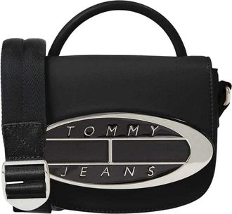 Tommy Jeans Schoudertas met ovaal logo, 0,75 l (Zwart)