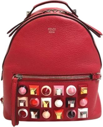 Fendi Pre-owned Leather fendi-bags - Dames - Vintage Rugzakken - Rood - ONE Size - Vintage