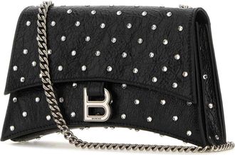 Balenciaga Womens Crush Xs Shoulder Bag Black Lamb