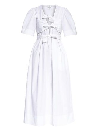 Ganni Abito in popeline - Bianco