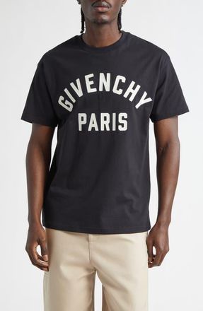 Givenchy Regular Fit Logo Patch T-Shirt in Black/White at Nordstrom, Size Xx-Large