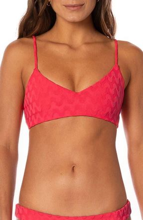 Maaji Apple Red Rocks Reversible Bikini Top at Nordstrom, Size Medium