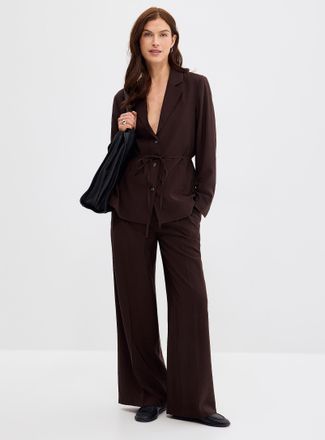 Contemporaine Womens Flowy hammered pant Fit: Wide leg, high rise