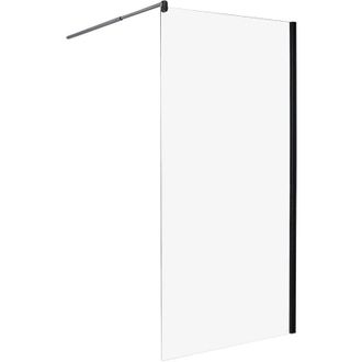 Beliani Box Doccia in Vetro Temperato Divisorio Senza Porta nero 100 x 190 cm Ahaus