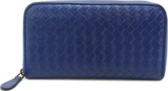 Bottega Veneta Blue Leather Coin Purse/Coin Case (Pre-Owned)