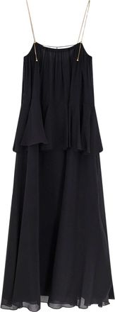 Chloé Flounced Silk Long Dress-Donna
