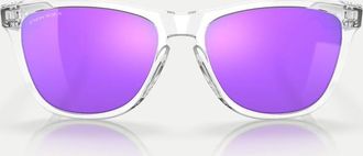 Oakley Frogskins - Occhiali da sole squadrati trasparenti lucidi con lenti viola specchiate-Trasparente