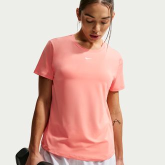 Nike Womens One Classic Dri-FIT Short-Sleeve Top in Pink | FN2798-693