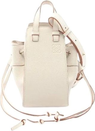 Loewe Pre-owned Hammock Drawstring Bag Mini - Pre-owned - Mujer - Beige - ONE SIZE