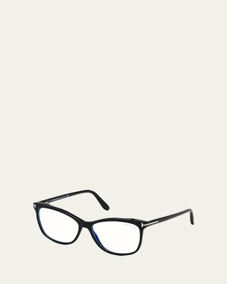 Tom Ford Blue-Light Blocking Square Acetate Convertible Optical Glasses