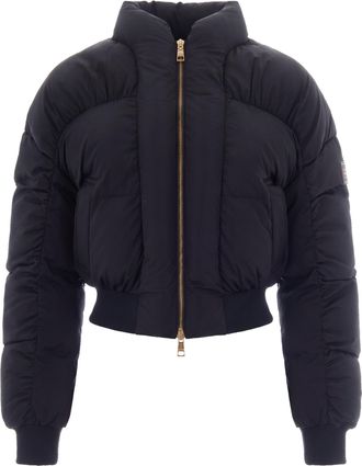 Elisabetta Franchi Black Cropped Down Jacket