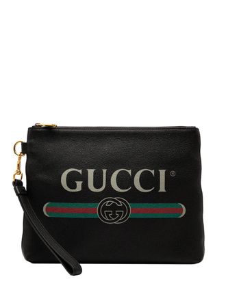 Gucci Clutch in pelle con logo 2000-2015 - Nero