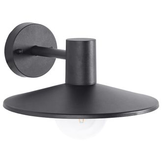 Beliani L&aacute;mpara De Pared Exterior Aplique Moderno De Metal Aluminio Material Sint&eacute;tico Negro Mate Baralia
