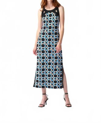 Joseph Ribkoff Sleeveless Maxi Dress In Black/multi