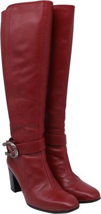 Gucci Womens Leather Knee-High Boot (Authentic Pre-Loved)