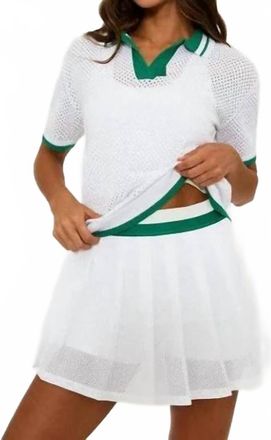 Beach Riot Irina Mesh Tennis Skirt In Courtside White