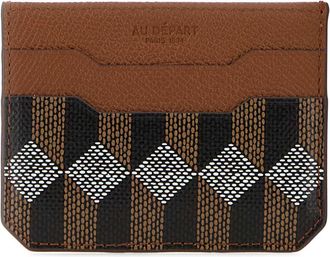 Au D&eacute;part Printed Leather Card Holder