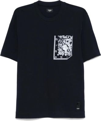 Fendi T-shirt con stampa bandana - Blu