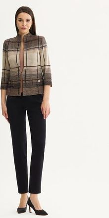 Misook Ombre Grid Flat Knit Jacket in Charmeuse/biscotti/black at Nordstrom, Size Xx-Large